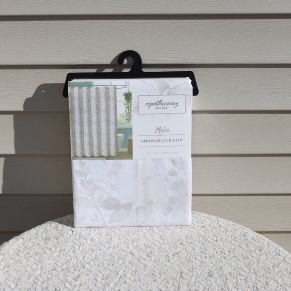 Apothecary Home Shower Curtain Cotton Blend Zen Floral Print 72" X 72" - Picture 12 of 15